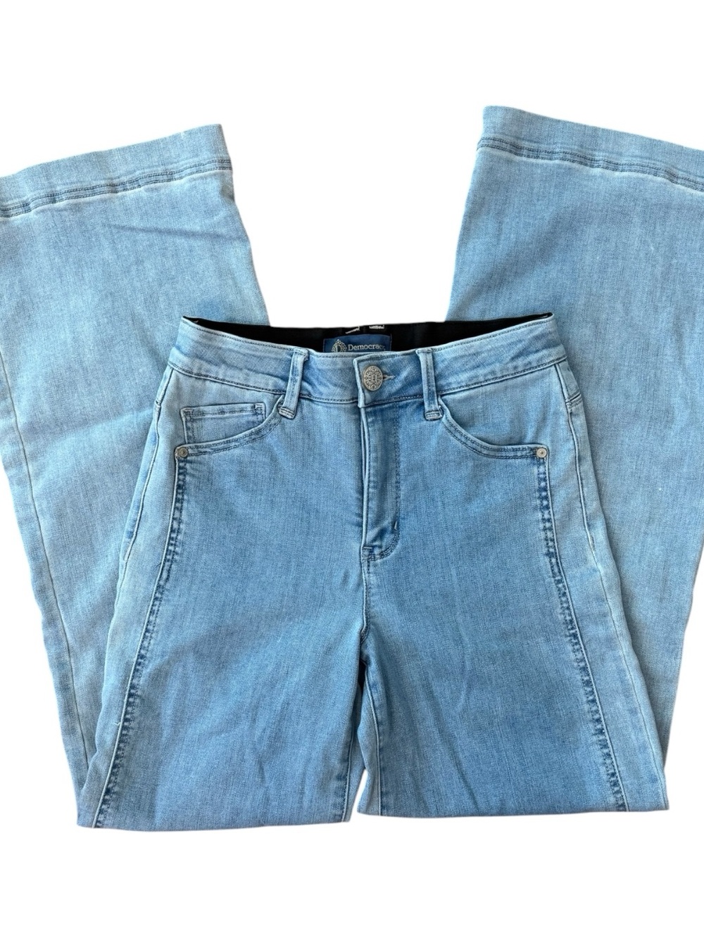 Democracy Womens "Ab"solution Skyrise Wide Leg Jeans + Sz 4 - Picture 4 of 7
